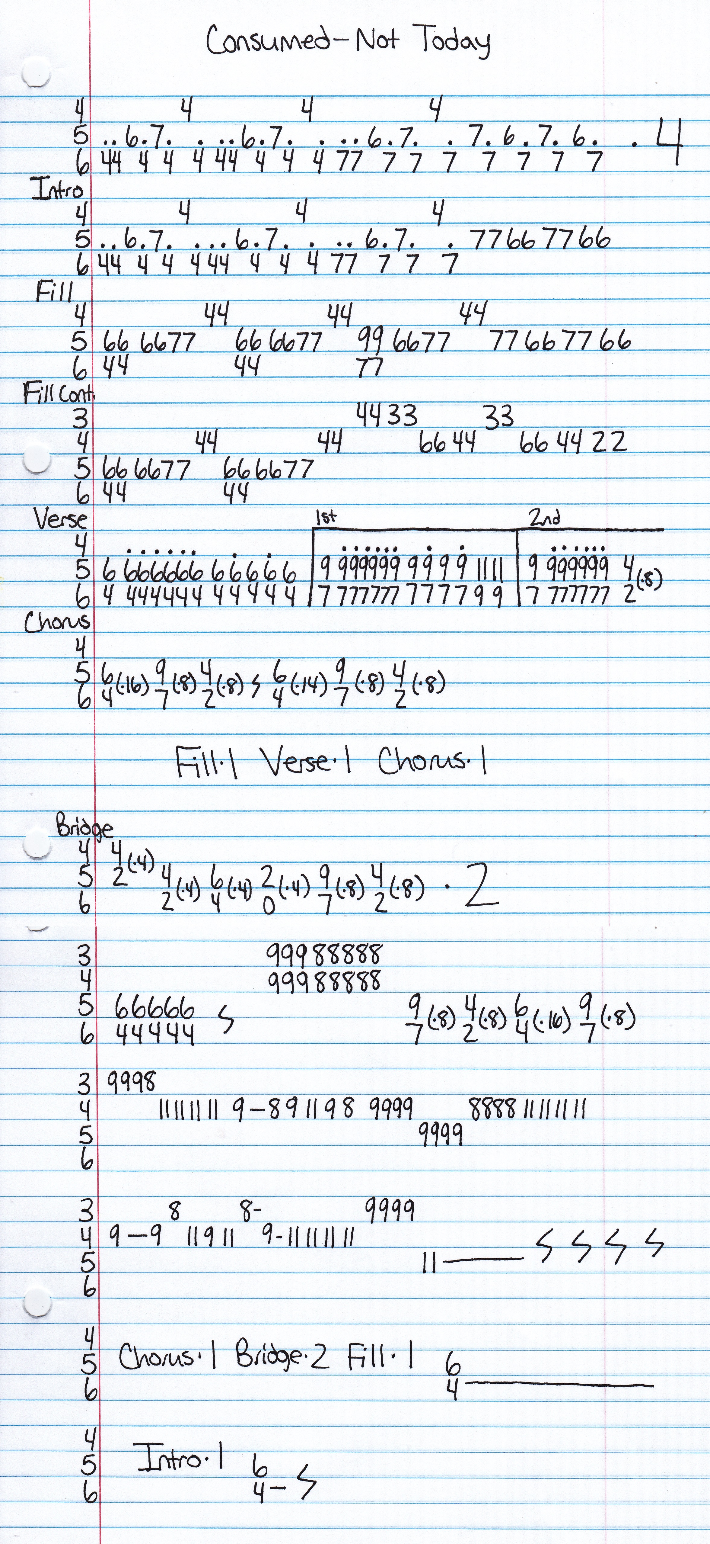 High quality guitar tab for Not Today by Consumed off of the album Pistols At Dawn. ***Complete and accurate guitar tab!***